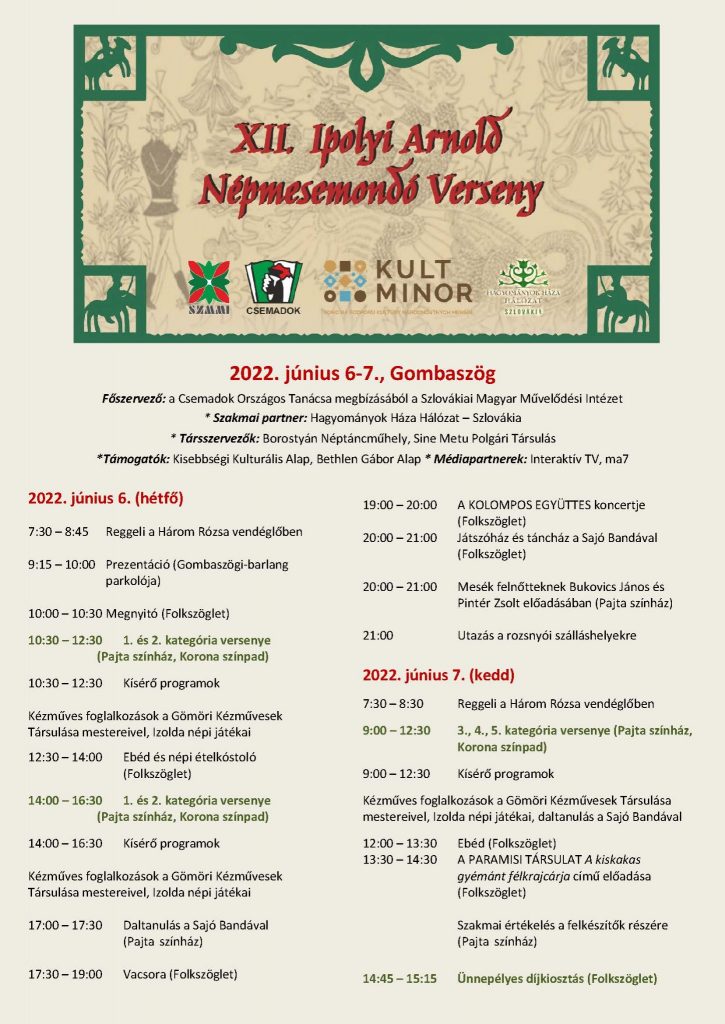 XII. Ipolyi Arnold Népmesemondó Verseny döntője