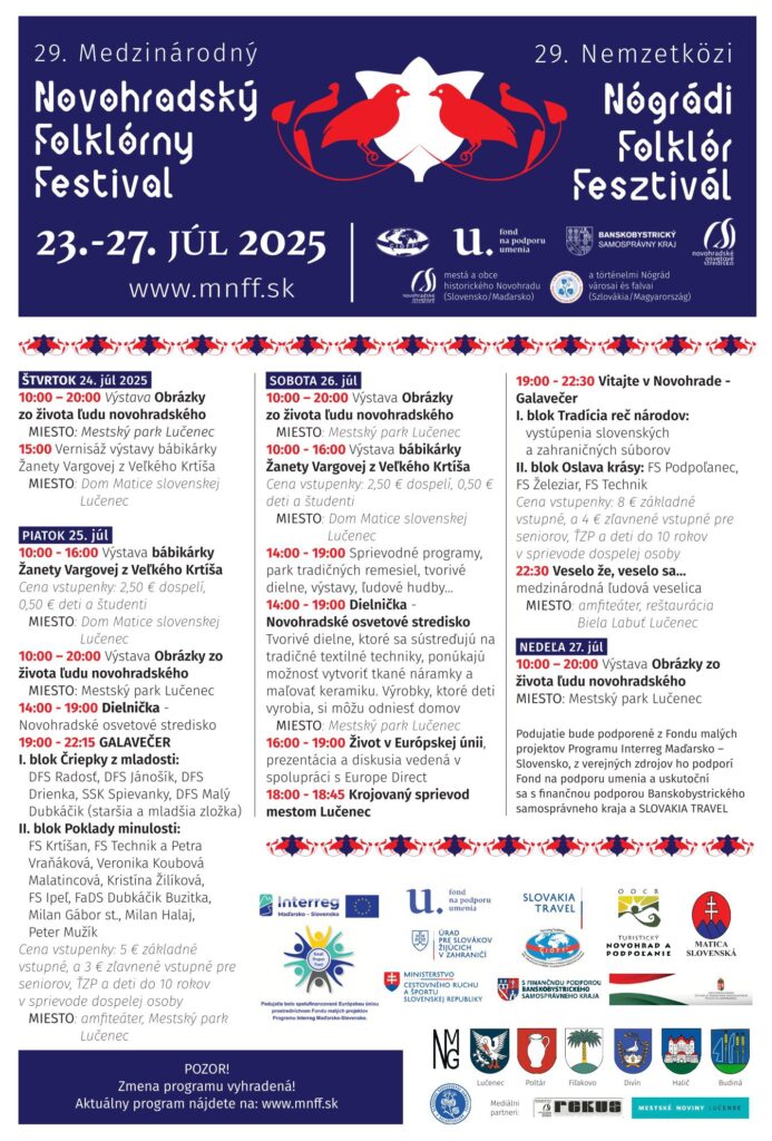 29. Nemzetközi Nógrádi Folklór Fesztivál –