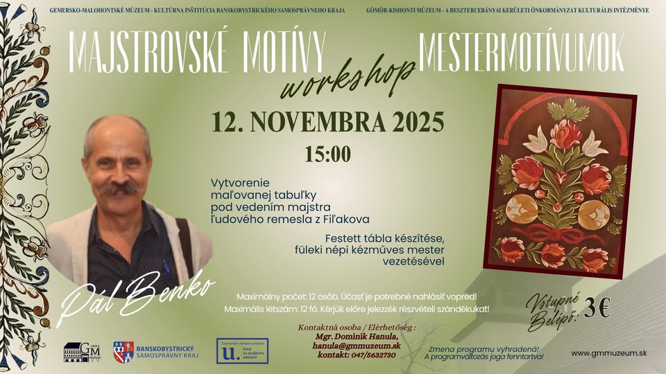 Mestermotívumok – festett tábla készítése, füleki népi kézműves mester vezetésével